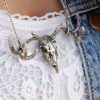 Skull Necklace, Deer Necklace, Antler Necklace, Antler Jewelry, Antler, Horn Necklace, Skull Jewelry, Western Jewelry, Skull Pendant N342