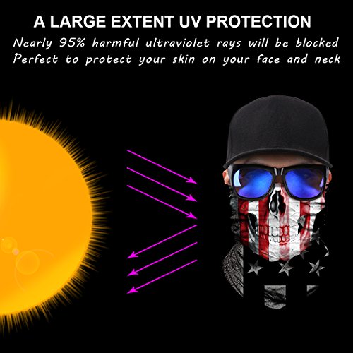 Skull Face Sun Mask Half,Bandanas,Neck Gaiter, Headwear, Headband
