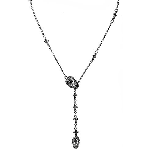 Daily Skull Cross Pendant Necklace Gothic Long Necklaces For Women 50